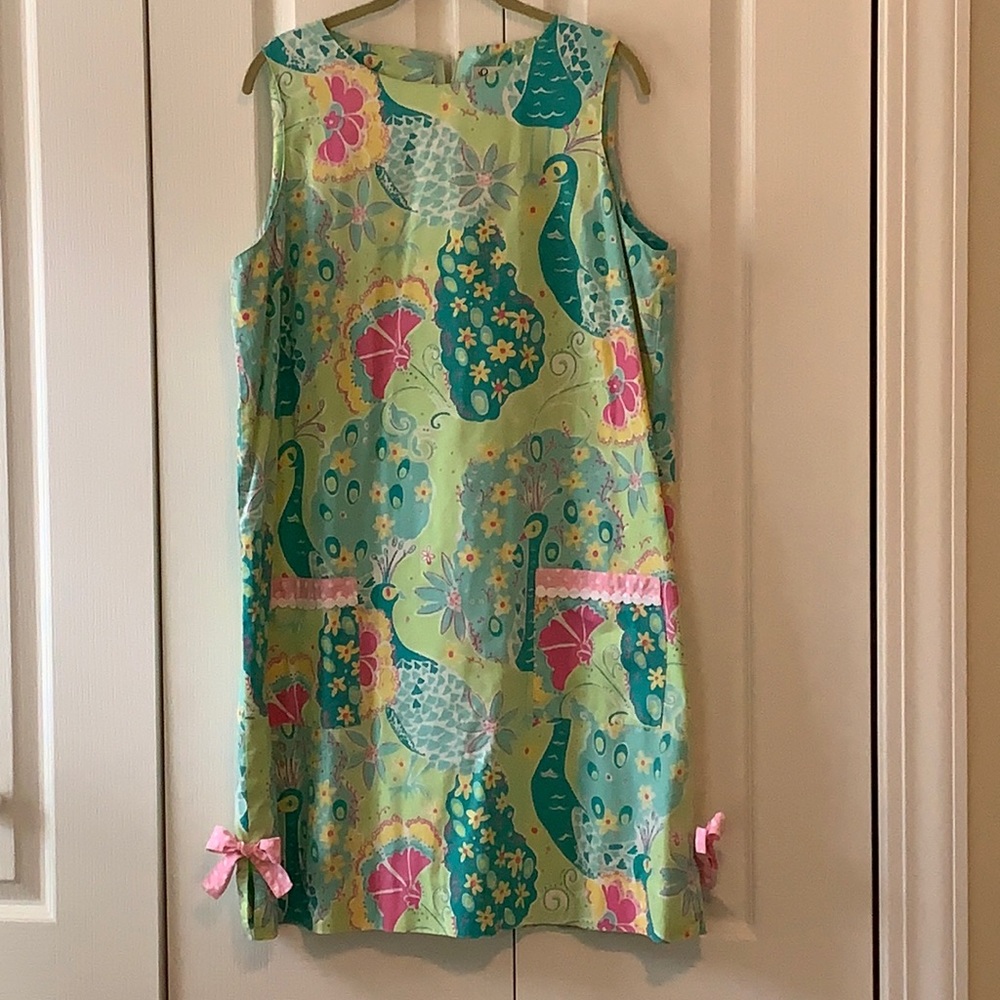 Lilly Pulitzer Peacock Shift Dress Size 16